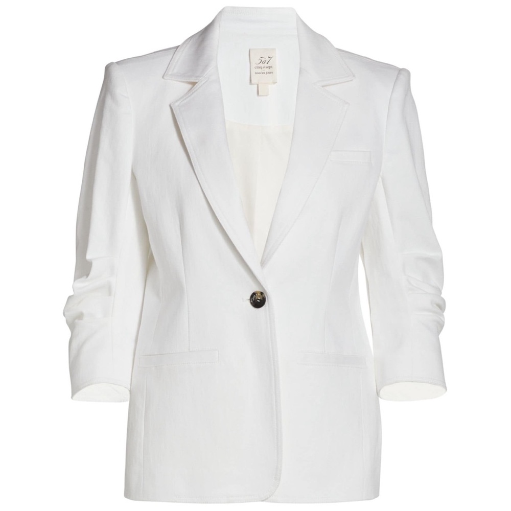 Cinq à Sept Khloe Crepe Ruched Blazer, Size 2